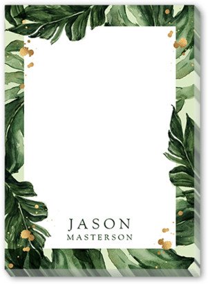 Notepads: Leafy Border Notepad, White, Matte