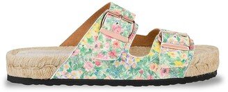 LoveShackFancy x Nordic Floral Leather Espadrille Slides