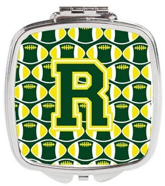 CJ1075-RSCM Letter R Football Green & Yellow Compact Mirror