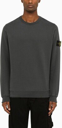 Grey crewneck sweatshirt with patch