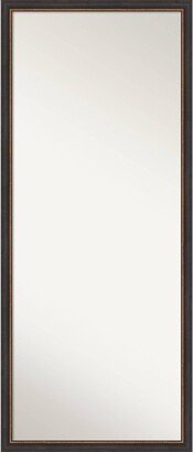 27 x 63 Non-Beveled Ashton Black Wood Full Length Floor Leaner Mirror