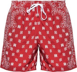 Bandana Paisley Pattern Drawstring Swim Shorts