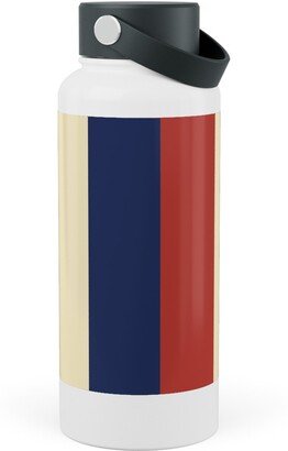 Photo Water Bottles: Camping Stripe Vertical - Multi Stainless Steel Wide Mouth Water Bottle, 30Oz, Wide Mouth, Multicolor