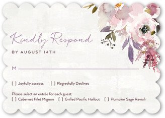 Rsvp Cards: Painted Promise Wedding Response Card, Purple, Signature Smooth Cardstock, Scallop