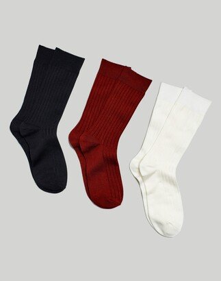 Three-Pack Slinky Ribbed Trouser Socks