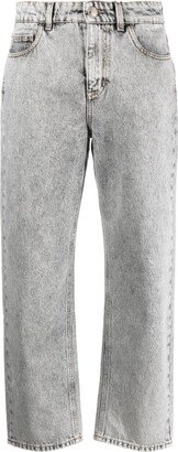 Stonewashed Straight-Leg Jeans-AA