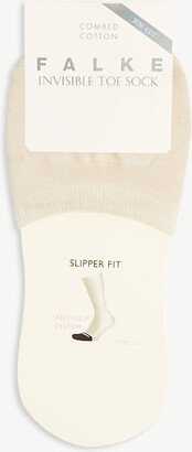 Womens 4019 Cream Invisible Cotton-blend toe Socks