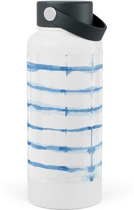 Photo Water Bottles: Shibori - Blue Stainless Steel Wide Mouth Water Bottle, 30Oz, Wide Mouth, Blue