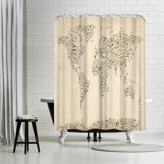 71 x 74 Shower Curtain, Music Map by Michael Tompsett - Art Pause