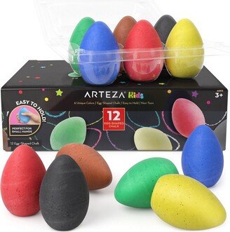 Arteza Kids Egg Shaped Sidewalk Chalk - 12 Pack