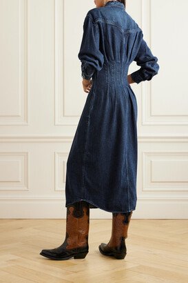 Marant Étoile - Tomia Pleated Tencel Lyocell-denim Shirt Dress - Blue