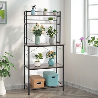 5-Tier Kitchen Bakers Rack with 10 S-Shaped Hooks