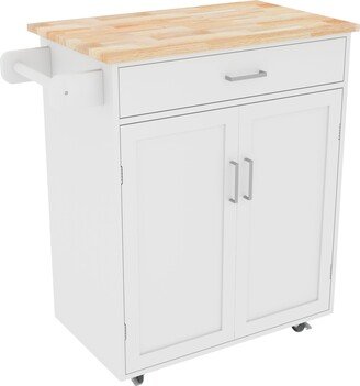 Kitchen island rolling trolley cart with towel rack-AA