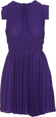 Pleated Sleeveless Mini Dress