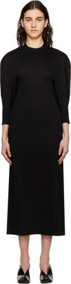 Black Balloon Midi Dress