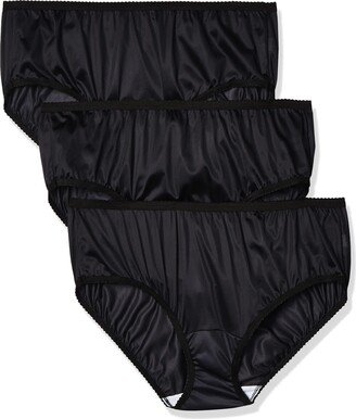 womens11042Shadowline Women's Panties - Nylon Hipster (3 Pack) Shorts - black