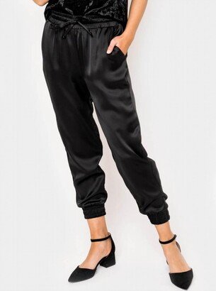 Satin Luxe Jogger In Black