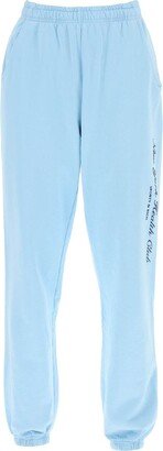 Sporty rich 'ny health club' flocked sweatpants