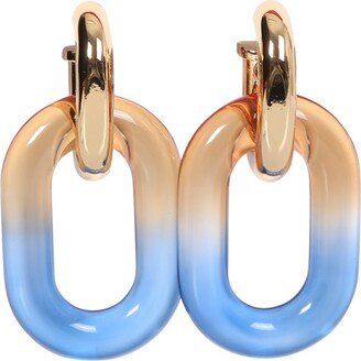 Xl Link Double Hoop Earrings Blue Orange