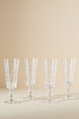 The Vintage List Crystal Champagne Flutes, Set of 4