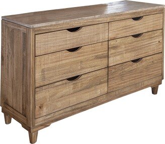 56 Natural Solid Wood Four Drawer Double Dresser