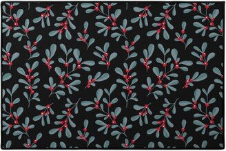 Door Mats: Little Mistletoe Garden Botanicals - Dark Door Mat, Multicolor