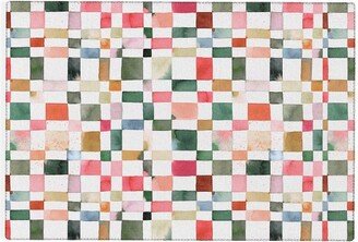 Ninola Design Watercolor checker Yuletide Rug