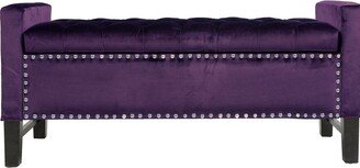 Chic Home Design Marcus Neo Traditional Velvet Tufted Storage Bench