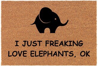 I Just Freaking Love Elephants Funny Coir Doormat Door Mat Housewarming Gift Newlywed Wedding New Home