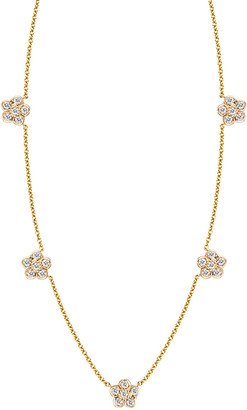 14K 0.18 Ct. Tw. Diamond Flower Necklace