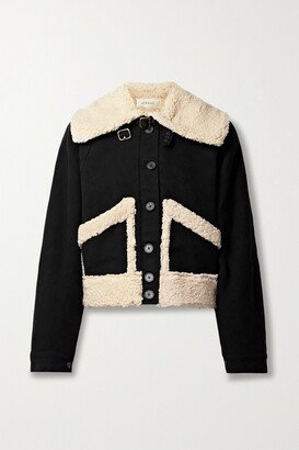The Peak Faux Shearling-trimmed Cotton Jacket - Black