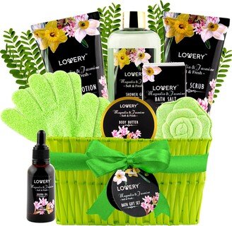 Lovery Luxury Spa Bath Gift Set - Magnolia Jasmine Scented with Jojoba Oil