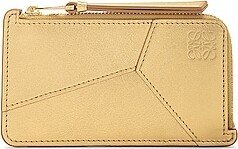 Puzzle Coin Cardholder in Metallic Gold