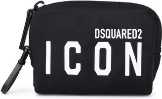 Logo-printed Zipped Make-up Bag