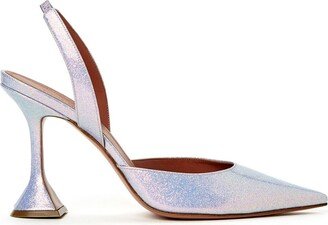 Holli 95mm iridescent slingback pumps