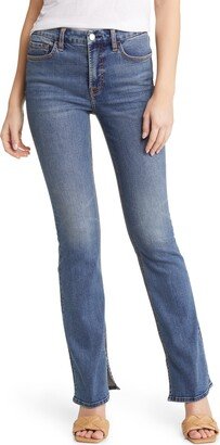 Side Slit Slim Bootcut Jeans