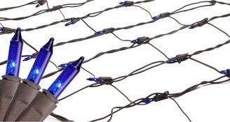 Northlight 2' x 8' Blue Mini Tree Trunk Wrap Christmas Net Lights - Brown Wire