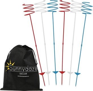 Sunnydaze Decor Sunnydaze Outdoor Drink/Beverage Holder Stakes for Lawn, 6pk, Red, White and Blue