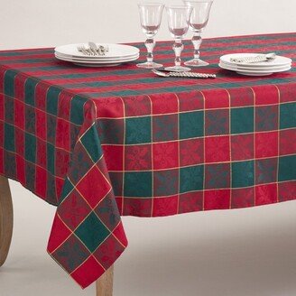 Saro Lifestyle Holiday Plaid Design Tablecloth, Red/Green,