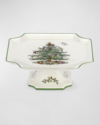 Christmas Tree Footed Square Cake Plate, 10