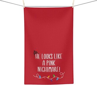 A Christmas Story Tea Towel He Looks Like A Pink Nightmare Christmas Home Decor Movie Quote Kitchen Housewarming Gift