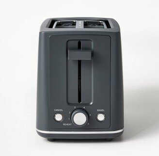 2 Slice Toaster with Thin Chrome Band Gray - Figmint™