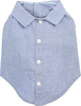 The Worthy Dog Chambray Button Up Look Pet Shirt - Blue - S