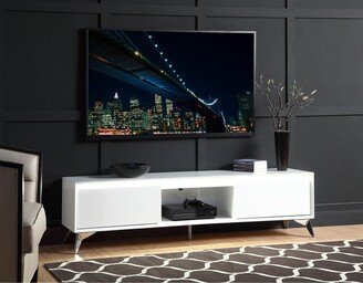 RASOO 71-Inch TV Stand with LED Touch Light, Contemporary Style, Cord Management, and Storage Drawers