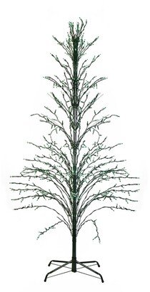 Northlight 4' Green Lighted Christmas Cascade Twig Tree Outdoor Decoration Lights