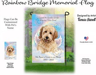 Goldendoodle Blonde - Pet Memorial Garden Flag With Personalization Options