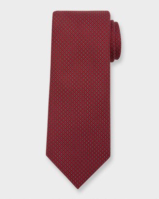 Men's Bordeaux Micro-Print Silk Tie