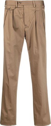 Pleated Straight-Leg Trousers-AJ