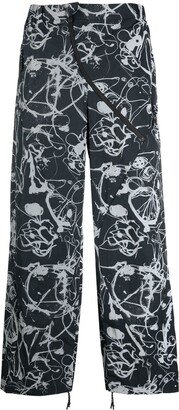 Abstract-Print Straight-Leg Trousers-AA