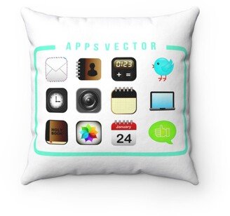 Apps Vector Pillow - Throw Custom Cover Gift Idea Room Decor